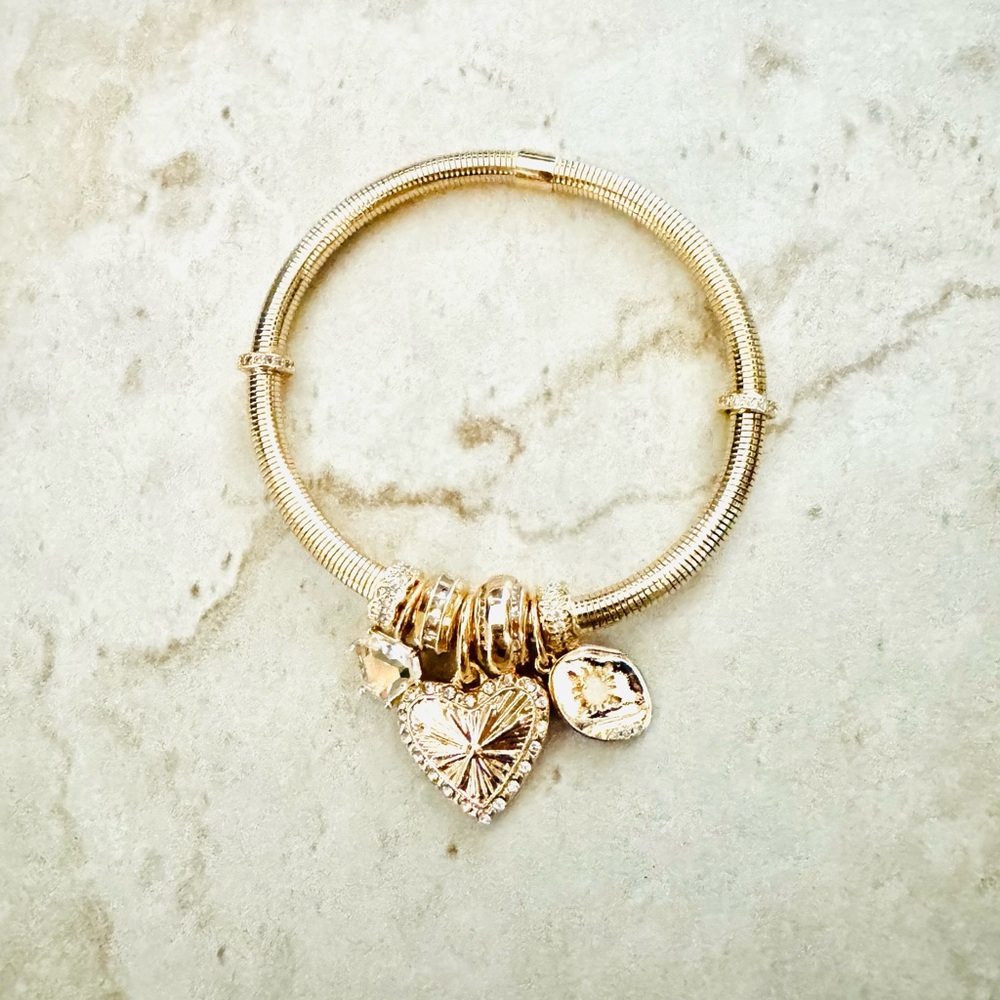 Anthropologie Gold Charm Bracelet Minimalist Design